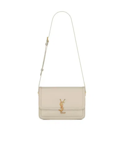 Saint Laurent Medium Flap Shoulder Bag In White