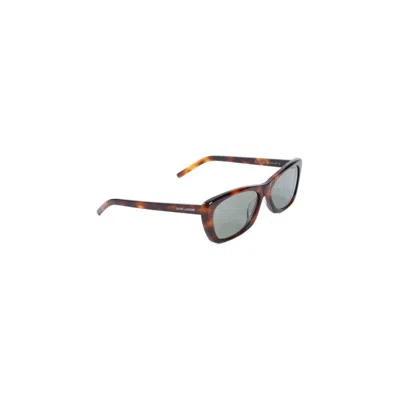 Saint Laurent Medium Havana Black Acetate Sunglasses In Brown