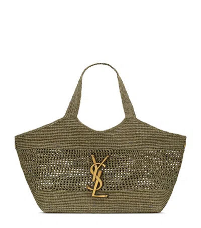 Saint Laurent Medium Icare Tote Bag In Green