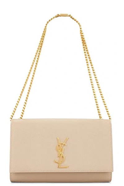 Saint Laurent Medium Kate Chain Bag In Dark Beige