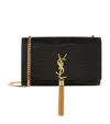 Saint Laurent Medium Kate Rectangular Shoulder Bag In Sleek Black Leather In Black