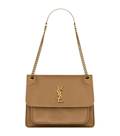 Saint Laurent Medium Leather Niki Shoulder Bag In Beige