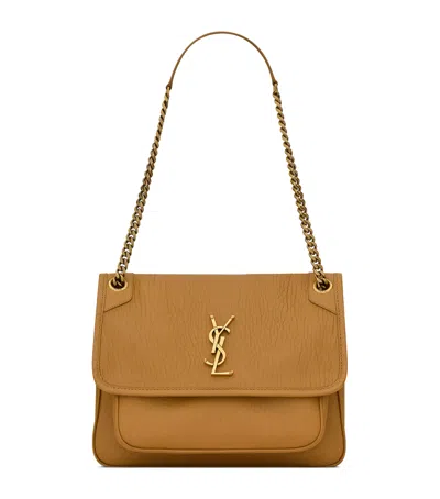 Saint Laurent Medium Leather Niki Shoulder Bag In Beige