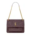 Saint Laurent Medium Leather Niki Shoulder Bag In Purple