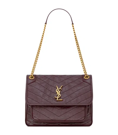 Saint Laurent Medium Leather Niki Shoulder Bag In Purple