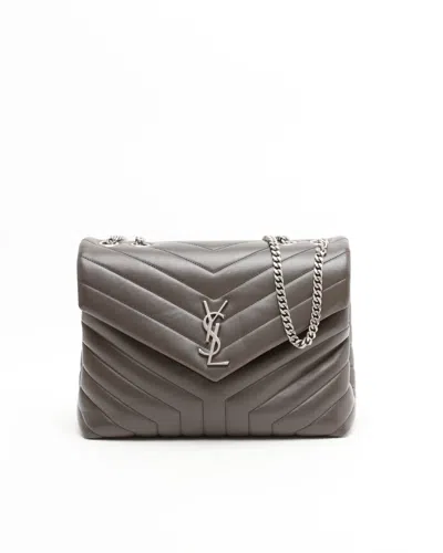 Saint Laurent Medium Loulou Bag In Gray