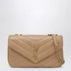 Saint Laurent Medium Loulou Beige Bag In Brown