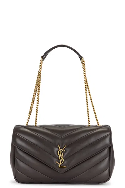 Saint Laurent Medium Loulou Chain Bag In Gray