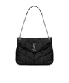 Saint Laurent Medium Loulou Leather Shoulder Bag In Black