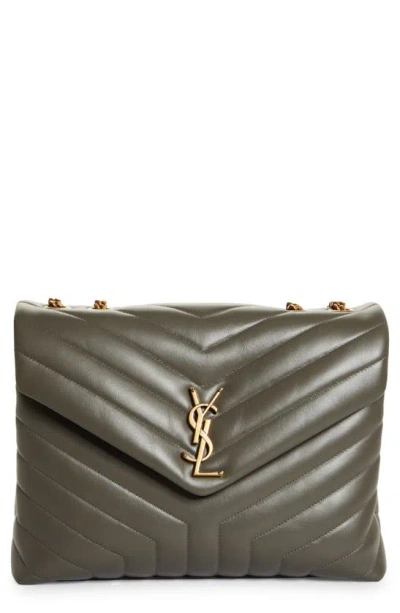 Saint Laurent Medium Loulou Matelassé Leather Shoulder Bag In Storm