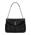 Saint Laurent Medium Loulou Leather Shoulder Bag In Black