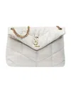 Saint Laurent Medium Loulou Puffer Shoulder Bag In White