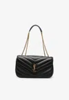 Saint Laurent Medium Loulou Quilted Leather Crossbody Bag In Black