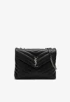 Saint Laurent Medium Loulou Quilted Leather Crossbody Bag In Black