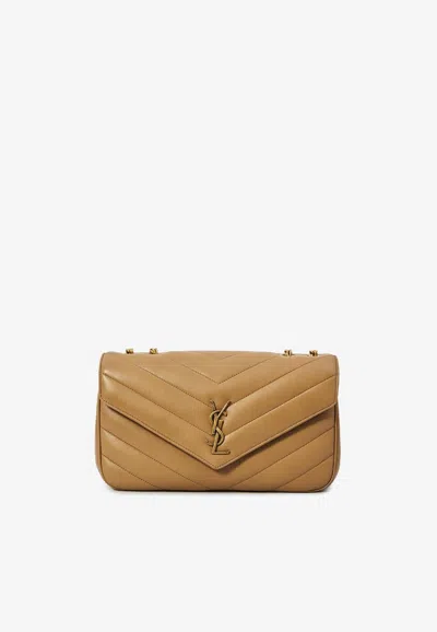 Saint Laurent Medium Loulou Quilted Leather Crossbody Bag In Brown