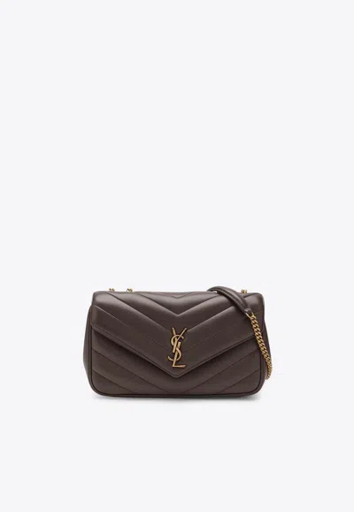Saint Laurent Medium Loulou Quilted Leather Shoulder Bag In Brown