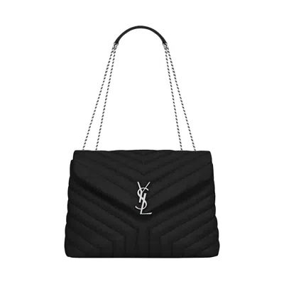 Pre-owned Saint Laurent Medium Loulou Quilted Shoulder Bag 'black'