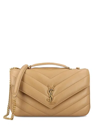 Saint Laurent Medium Loulou Quilted Shoulder Bag In Neutral