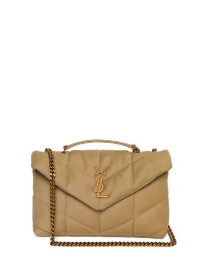 Saint Laurent Medium Loulou Quilted Shoulder Bag In Neutrals