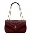 Saint Laurent Cherry Loulou Medium Shoulder Bag In Burgundy