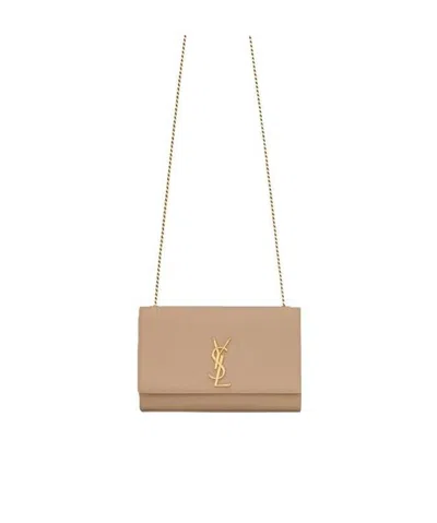 Saint Laurent Medium 'monogram' Shoulder Bag In Nude