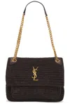 Saint Laurent Niki Medium Raffia Shoulder Bag