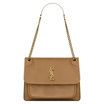 Pre-owned Saint Laurent Medium Niki Chain Bag 'dark Cork' In Tan