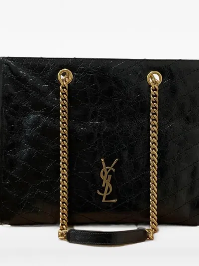 Saint Laurent Medium Niki Chevron-quilted Tote Bag In Red