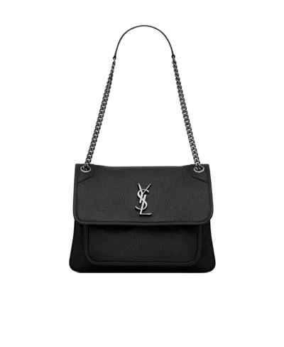 Saint Laurent Medium Niki Leather Shoulder Bag In Black