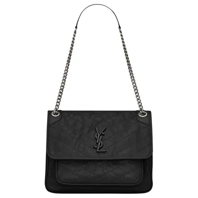 Pre-owned Saint Laurent Medium Niki Monogram Chain Bag 'black'