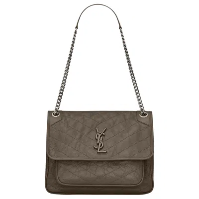 Pre-owned Saint Laurent Medium Niki Monogram Chain Bag 'light Musk' In Brown