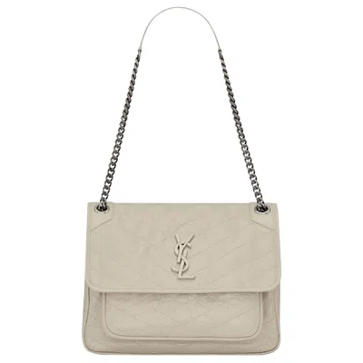 Pre-owned Saint Laurent Medium Niki Monogram Chain Bag 'soft Cream' In White