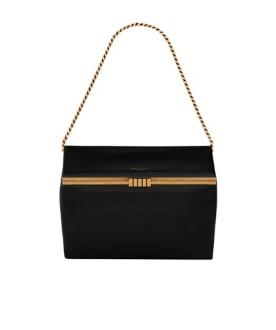 Saint Laurent Medium Sac Charniere Shoulder Bag In Black