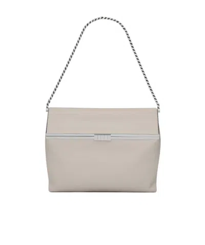 Saint Laurent Medium Sac Charniere Shoulder Bag In Retro White