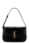 Saint Laurent Medium Solferino Alligator Bag In Black