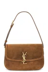 Saint Laurent Solferino Suede Leather Shoulder Bag