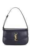 Saint Laurent Solferino Medium Ysl Shoulder Bag In Smooth Leather In Blue