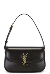 Saint Laurent Solferino Medium Bag In Box Leather In Black