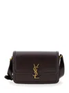 Saint Laurent 'medium Solferino' Brown Satchel Bag With Cassandre In Smooth Leather Man In Brown