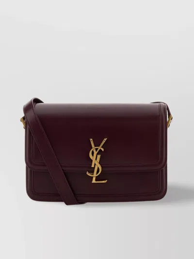 Saint Laurent Medium Solferino Crossbody Bag With Grape Leather