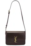 Saint Laurent Leather Solferino Bag Women In Dark Sweet Choco