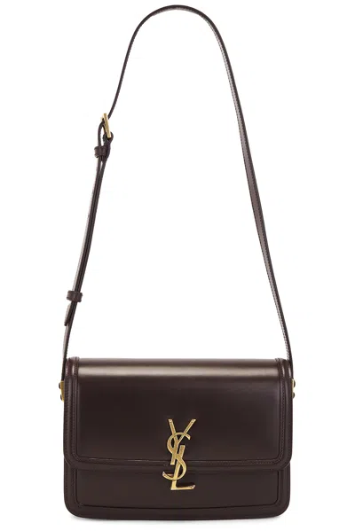 Saint Laurent Medium Solferino Satchel Bag In Dark Sweet Choco