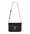 Saint Laurent Monogram Leather Shoulder Bag In Black