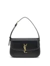 Saint Laurent Solferino Medium Bag In Box Leather In Black