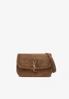 Saint Laurent Borsa Solferino Medium In Suede Caramel Cognac In Brown
