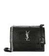 Saint Laurent Medium Sunset Croc-embossed Shoulder Bag