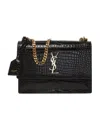 Saint Laurent Medium Sunset Shoulder Bag In Black