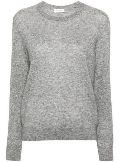 SAINT LAURENT MÉLANGE CASHMERE-BLEND JUMPER
