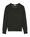 Saint Laurent Mélange-effect Knitted Jumper In Gray