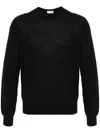 Saint Laurent Mélange-effect Knitted Jumper In Grey